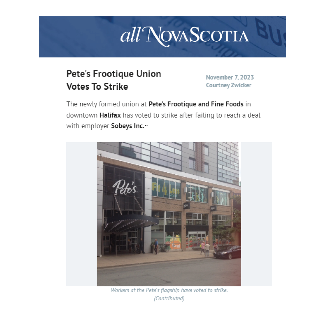 Read more about the article Pete’s Frootique Union Votes to Strike