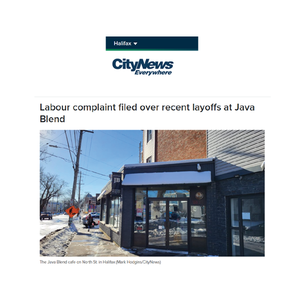 Read more about the article Labour complaint filed over recent layoffs at Java Blend