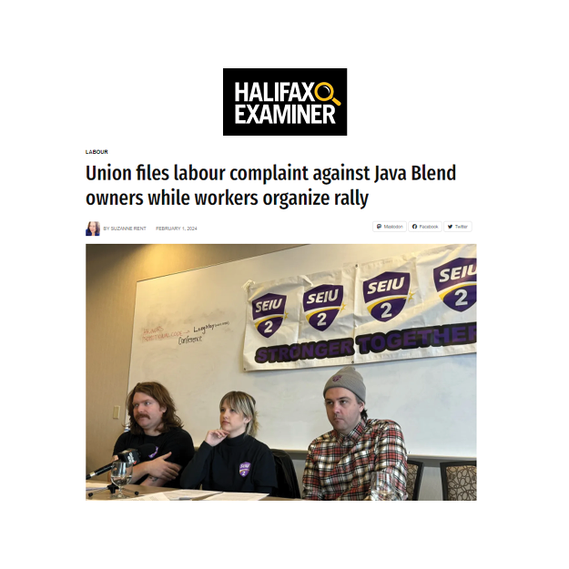 Read more about the article Union files labour complaint against Java Blend owners while workers organize rally
