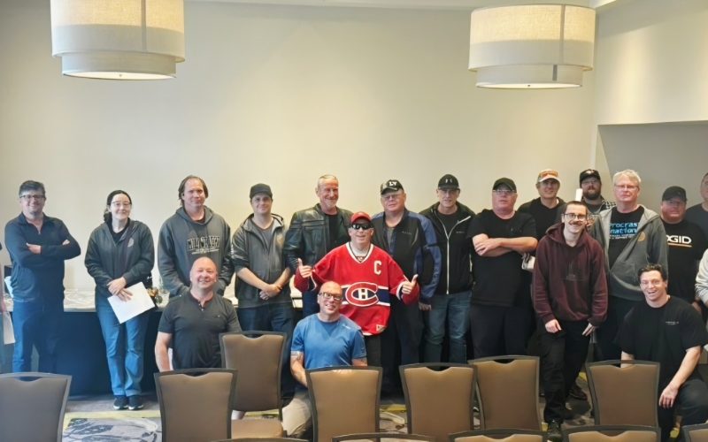 Large group of members at Andrew Peller posing for a photo